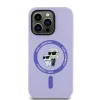 Karl Lagerfeld Silikon Karl & Choupette Heads Ring Back Cover Hülle mit MagSafe für Apple iPhone 14 Pro Max - Lila 3