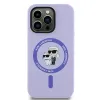 Karl Lagerfeld Silikon Karl & Choupette Heads Ring Back Cover Hülle mit MagSafe für Apple iPhone 14 Pro - Lila 3