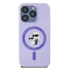Karl Lagerfeld Silikon Karl & Choupette Heads Ring Back Cover Hülle mit MagSafe für Apple iPhone 15 Pro - Lila 3