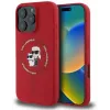 Karl Lagerfeld Silikon Karl & Choupette Heads Ring Back Cover Hülle mit MagSafe für Apple iPhone 16 Pro - Rot