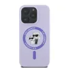 Karl Lagerfeld Silikon Karl & Choupette Heads Ring Back Cover Hülle mit MagSafe für Apple iPhone 16 Pro - Lila 2