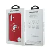 Karl Lagerfeld Silikon Karl & Choupette Heads Ring Back Cover Hülle mit MagSafe für Apple iPhone 16 Plus - Rot 8