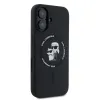 Karl Lagerfeld Silikon Karl & Choupette Heads Ring Back Cover Hülle mit MagSafe für Apple iPhone 16 - Schwarz 2