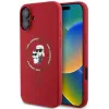 Karl Lagerfeld Silikon Karl & Choupette Heads Ring Back Cover Hülle mit MagSafe für Apple iPhone 16 - Rot