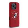 Karl Lagerfeld Silikon Karl & Choupette Heads Ring Back Cover Hülle mit MagSafe für Apple iPhone 16 Pro Max - Rot 2