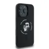 Karl Lagerfeld Silikon Karl & Choupette Heads Ring Back Cover Hülle mit MagSafe für Apple iPhone 16 Pro Max - Schwarz 2