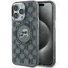Karl Lagerfeld IML Monogram Karl & Choupette Head Back Cover Hülle mit MagSafe für Apple iPhone 15 Pro - Schwarz