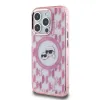 Karl Lagerfeld IML Monogram Karl & Choupette Head Back Cover Hülle mit MagSafe für Apple iPhone 15 Pro - Rosa 3