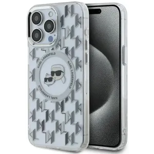 Karl Lagerfeld IML Monogram Karl & Choupette Head Back Cover Hülle mit MagSafe für Apple iPhone 15 Pro - Transparent