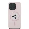 Karl Lagerfeld Silikon Karl & Choupette Heads Ring Back Cover Hülle mit MagSafe für Apple iPhone 16 Pro Max - Rosa 4