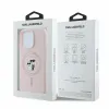 Karl Lagerfeld Silikon Karl & Choupette Heads Ring Back Cover Hülle mit MagSafe für Apple iPhone 16 Pro Max - Rosa 5