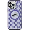 Karl Lagerfeld IML Monogram Karl & Choupette Head Back Cover Hülle mit MagSafe für Apple iPhone 15 - Lila