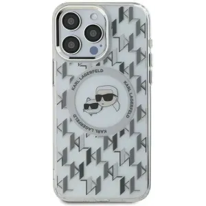 Karl Lagerfeld IML Monogram Karl & Choupette Head Back Cover Hülle mit MagSafe für Apple iPhone 16 Pro - Transparent