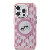 Karl Lagerfeld IML Monogram Karl & Choupette Head Back Cover Hülle mit MagSafe für Apple iPhone 15 Pro Max - Rosa 2
