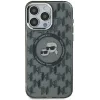 Karl Lagerfeld IML Monogram Karl & Choupette Head Back Cover Hülle mit MagSafe für Apple iPhone 16 - Schwarz