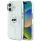 Karl Lagerfeld IML Metal Choupette Head Back Cover Hülle mit MagSafe für Apple iPhone 16 Plus - Weiß