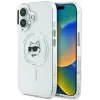 Karl Lagerfeld IML Metal Choupette Head Back Cover Hülle mit MagSafe für Apple iPhone 16 - Weiß
