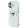 Karl Lagerfeld IML Metal Choupette Head Back Cover Hülle mit MagSafe für Apple iPhone 16 - Weiß 2