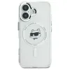 Karl Lagerfeld IML Metal Choupette Head Back Cover Hülle mit MagSafe für Apple iPhone 16 - Weiß 3