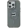Karl Lagerfeld IML Metal Choupette Head Back Cover Hülle mit MagSafe für Apple iPhone 15 Pro Max - Schwarz