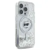 Karl Lagerfeld Liquid Glitter Choupette Head Back Cover Hülle mit MagSafe für Apple iPhone 16 Pro - Transparent 3