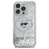 Karl Lagerfeld Liquid Glitter Choupette Head Back Cover Hülle mit MagSafe für Apple iPhone 16 Pro Max - Transparent 2