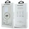 Karl Lagerfeld Liquid Glitter Choupette Head Back Cover Hülle mit MagSafe für Apple iPhone 16 Pro Max - Transparent 7