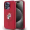 Karl Lagerfeld Silikon Karl & Choupette Heads Ring Back Cover Hülle mit MagSafe für Apple iPhone 15 Pro - Rot