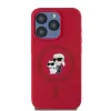 Karl Lagerfeld Silikon Karl & Choupette Heads Ring Back Cover Hülle mit MagSafe für Apple iPhone 15 Pro - Rot 3