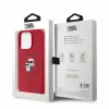 Karl Lagerfeld Silikon Karl & Choupette Heads Ring Back Cover Hülle mit MagSafe für Apple iPhone 15 Pro - Rot 4