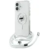 Karl Lagerfeld IML Choupette Head & Cord Back Cover Hülle mit MagSafe für Apple iPhone 16 - Transparent
