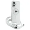Karl Lagerfeld IML Choupette Head & Cord Back Cover Hülle mit MagSafe für Apple iPhone 16 - Transparent 3