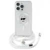 Karl Lagerfeld IML Choupette Head & Cord Back Cover Hülle mit MagSafe für Apple iPhone 16 Pro Max - Transparent 2