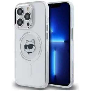 Karl Lagerfeld IML Metal Choupette Head Back Cover Hülle mit MagSafe für Apple iPhone 14 Pro - Weiß