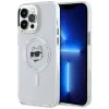 Karl Lagerfeld IML Metal Choupette Head Back Cover Hülle mit MagSafe für Apple iPhone 14 Pro Max - Weiß