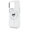 Karl Lagerfeld IML Metal Choupette Head Back Cover Hülle mit MagSafe für Apple iPhone 15 Pro - Weiß 6
