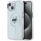 Karl Lagerfeld IML Metal Choupette Head Back Cover Hülle mit MagSafe für Apple iPhone 15 - Weiß