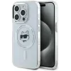 Karl Lagerfeld IML Metal Choupette Head Back Cover Hülle mit MagSafe für Apple iPhone 15 Pro Max - Weiß