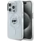 Karl Lagerfeld IML Metal Choupette Head Back Cover Hülle mit MagSafe für Apple iPhone 15 Pro Max - Weiß