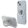 Karl Lagerfeld Ring Stand Karl & Choupette Hard Case Back Cover Hülle mit MagSafe für Apple iPhone 15 - Weiß