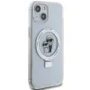 Karl Lagerfeld Ring Stand Karl & Choupette Hard Case Back Cover Hülle mit MagSafe für Apple iPhone 15 - Weiß 4