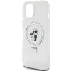Karl Lagerfeld Ring Stand Karl & Choupette Hard Case Back Cover Hülle mit MagSafe für Apple iPhone 15 - Weiß 6