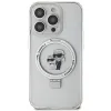 Karl Lagerfeld Ring Stand Karl & Choupette Hard Case Back Cover Hülle mit MagSafe für Apple iPhone 15 Pro Max - Weiß 3