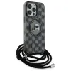 Karl Lagerfeld IML Crossbody Monogram Karl & Choupette Head Back Cover Hülle mit MagSafe für Apple iPhone 16 Pro - Schwarz 3