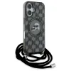 Karl Lagerfeld IML Crossbody Monogram Karl & Choupette Head Back Cover Hülle mit MagSafe für Apple iPhone 16 - Schwarz 3