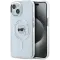 Karl Lagerfeld IML Metal Karl Head Back Cover Hülle mit MagSafe für Apple iPhone 15 Plus - Weiß
