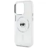 Karl Lagerfeld IML Metal Karl Head Back Cover Hülle mit MagSafe für Apple iPhone 15 Pro Max - Weiß 6