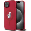 Karl Lagerfeld Silikon Karl & Choupette Heads Ring Back Cover Hülle mit MagSafe für Apple iPhone 15 - Rot