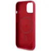 Karl Lagerfeld Silikon Karl & Choupette Heads Ring Back Cover Hülle mit MagSafe für Apple iPhone 15 - Rot 7