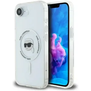 Karl Lagerfeld IML Metal Karl Head Back Cover Hülle mit MagSafe für Apple iPhone 17e/16e - Weiß